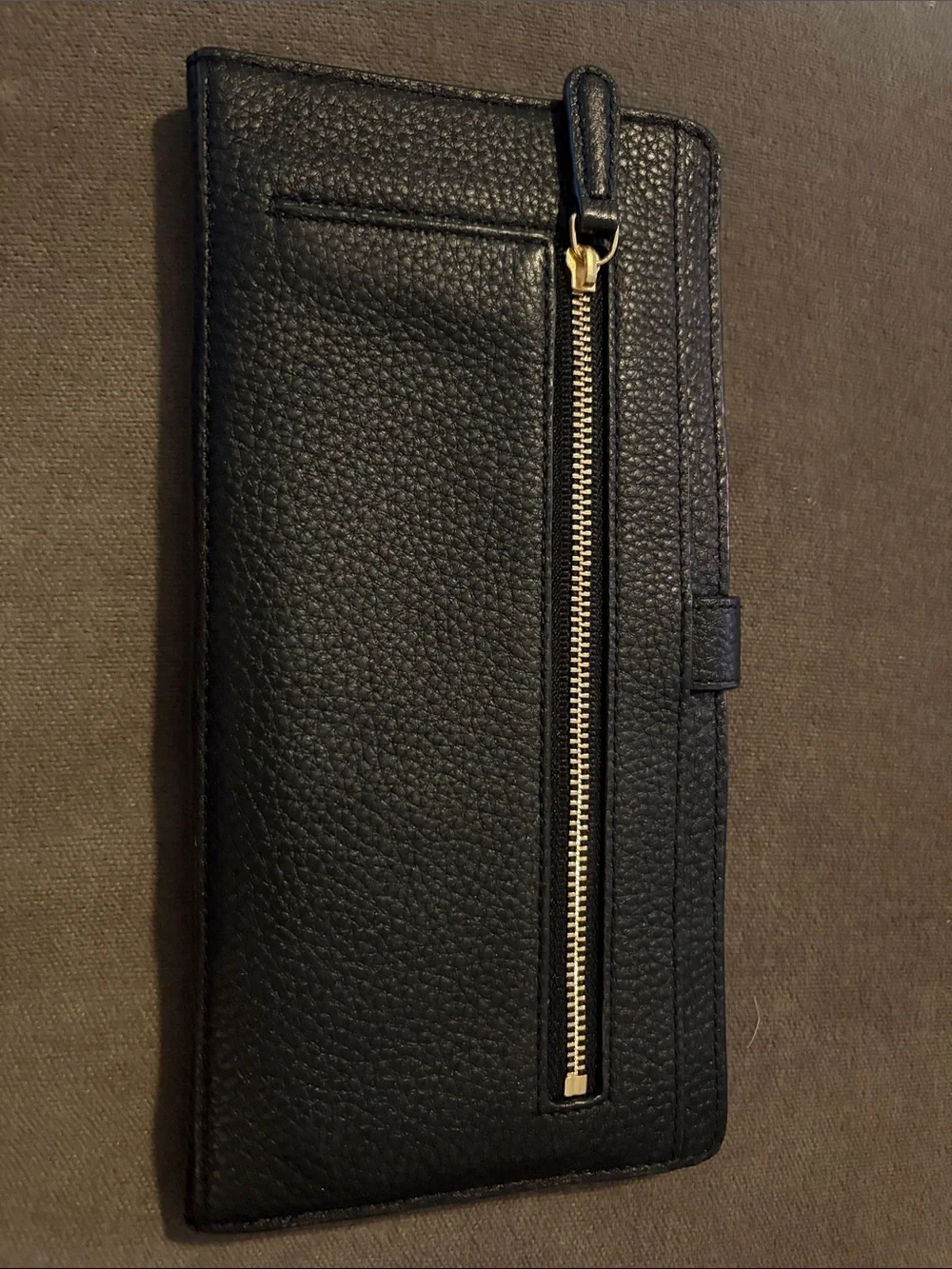 Vera Bradley Black Leather Phone & Card Wallet with Floral ID Window